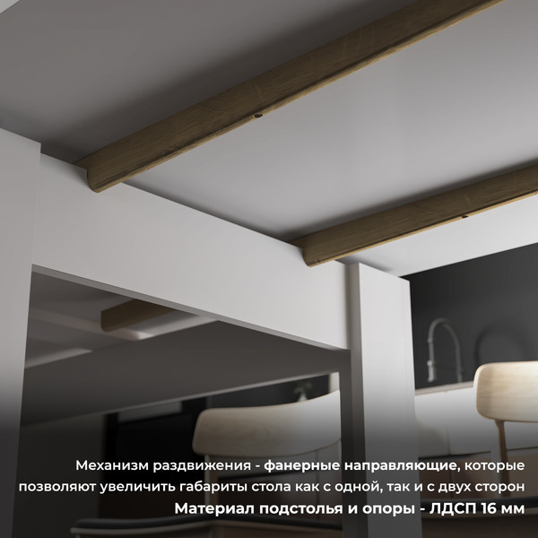 Изображение товара Обеденный стол ТриЯ Промо тип 4 (белый/белый)