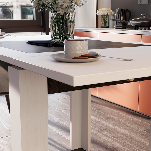 Изображение товара Обеденный стол ТриЯ Хьюстон тип 3 (белый/ателье темный)