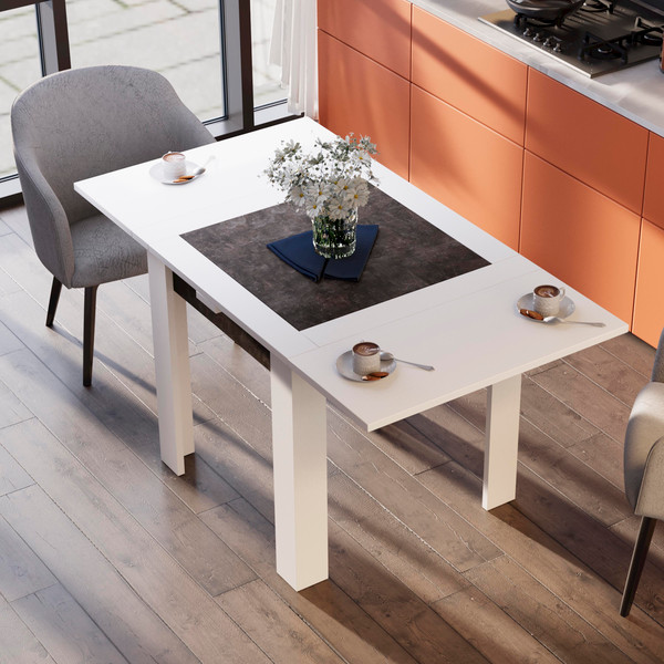 Изображение товара Обеденный стол ТриЯ Хьюстон тип 3 (белый/ателье темный)