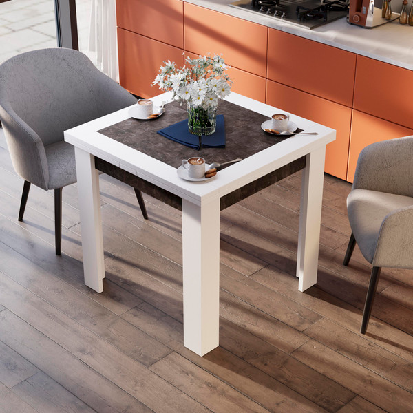 Изображение товара Обеденный стол ТриЯ Хьюстон тип 3 (белый/ателье темный)