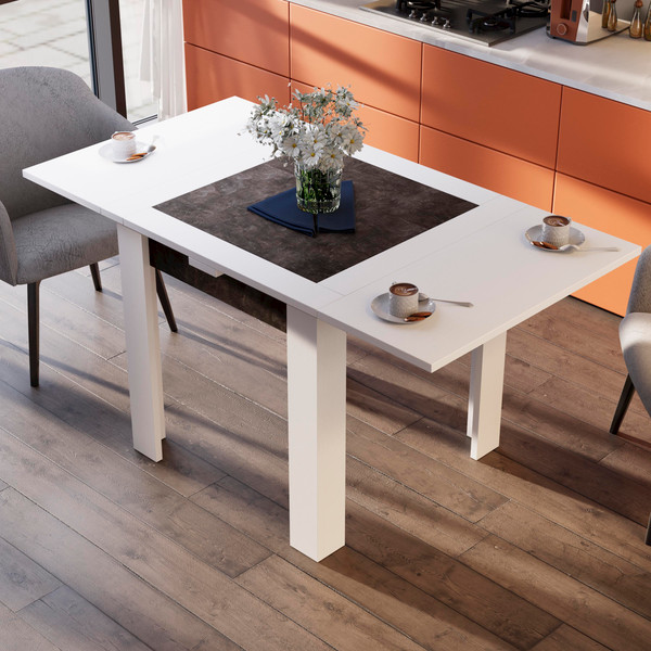 Изображение товара Обеденный стол ТриЯ Хьюстон тип 3 (белый/ателье темный)