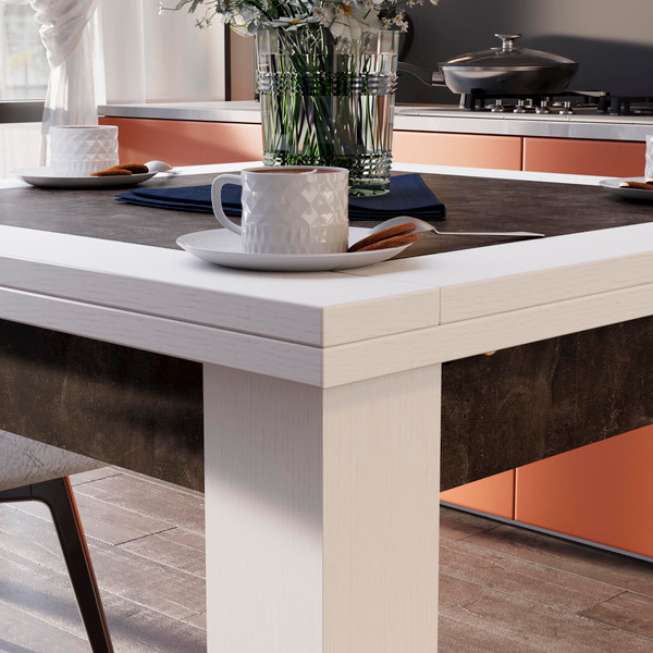 Изображение товара Обеденный стол ТриЯ Хьюстон тип 3 (белый/ателье темный)