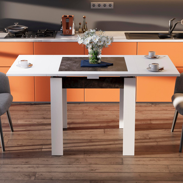 Изображение товара Обеденный стол ТриЯ Хьюстон тип 3 (белый/ателье темный)