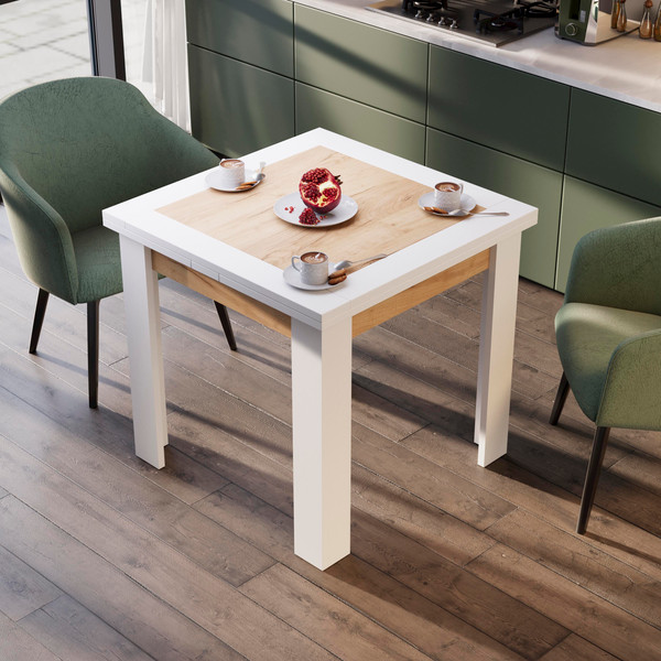 Изображение товара Обеденный стол ТриЯ Хьюстон тип 3 (белый/дуб крафт золото)