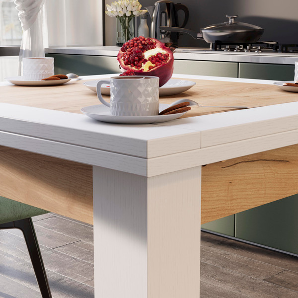 Изображение товара Обеденный стол ТриЯ Хьюстон тип 3 (белый/дуб крафт золото)