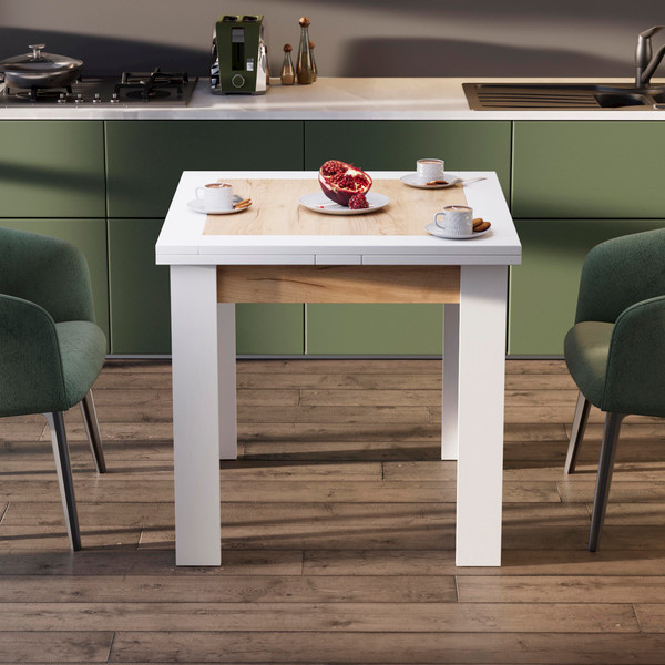 Изображение товара Обеденный стол ТриЯ Хьюстон тип 3 (белый/дуб крафт золото)