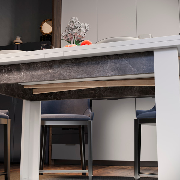 Изображение товара Обеденный стол ТриЯ Хьюстон тип 4 (белый/ателье темный)