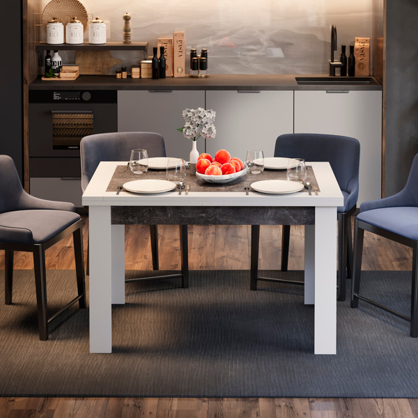 Изображение товара Обеденный стол ТриЯ Хьюстон тип 4 (белый/ателье темный)