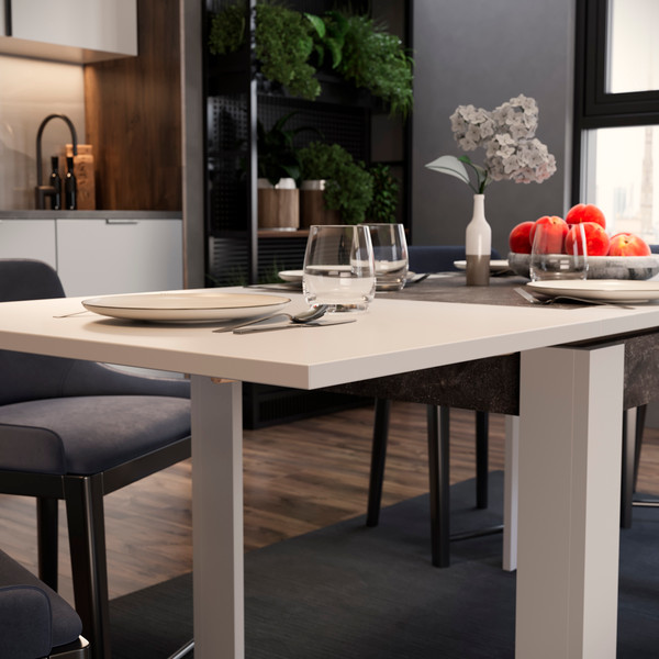 Изображение товара Обеденный стол ТриЯ Хьюстон тип 4 (белый/ателье темный)