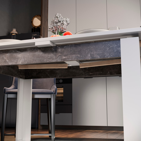 Изображение товара Обеденный стол ТриЯ Хьюстон тип 4 (белый/ателье темный)