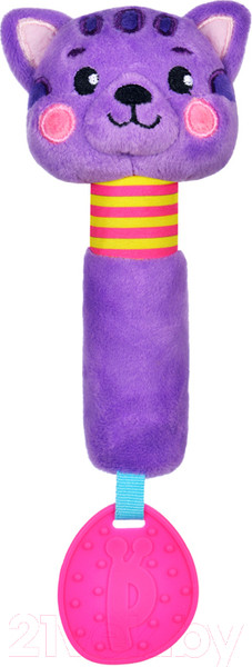 Изображение товара Прорезыватель для зубов Жирафики Пищалка с силиконовым прорезывателем Котик / 939516