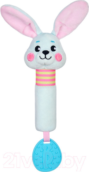 Изображение товара Прорезыватель для зубов Жирафики Пищалка с силиконовым прорезывателем Зайка / 939519