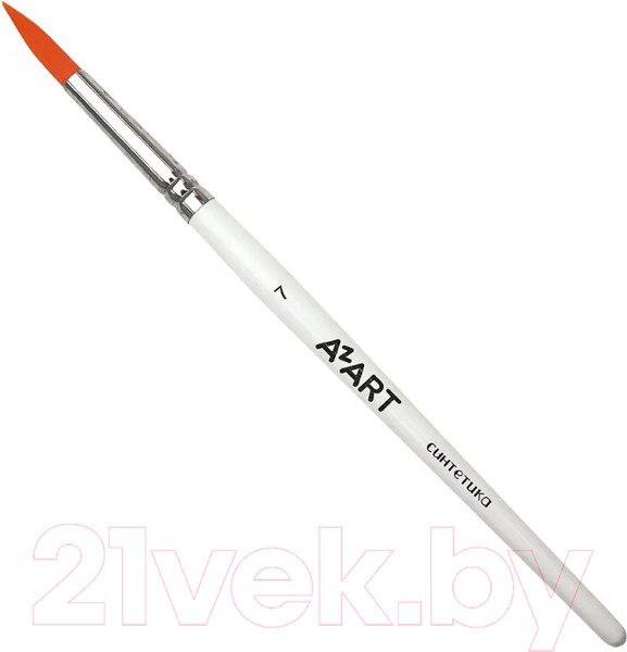 Изображение товара Кисть для рисования Azart №7 (синтетика, круглая, рыжий)