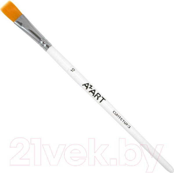 Изображение товара Кисть для рисования Azart №10 (синтетика, плоская, рыжий)