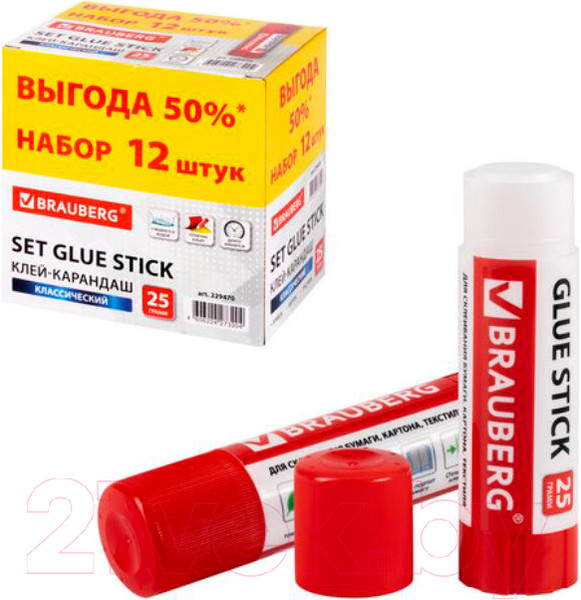 Изображение товара Клей-карандаш Brauberg 229470 (12шт)