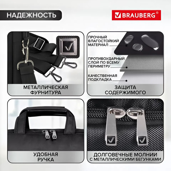 Изображение товара Сумка для ноутбука Brauberg Control 2 / 240397 (черный)