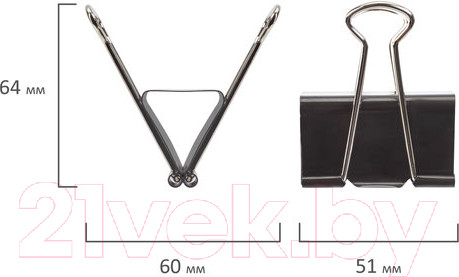 Изображение товара Зажим для бумаги Brauberg 220561 (12шт)