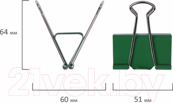 Изображение товара Зажим для бумаги Brauberg 221131 (12шт)