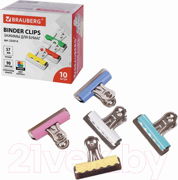 Изображение товара Зажим для бумаги Brauberg 223514 (10шт)