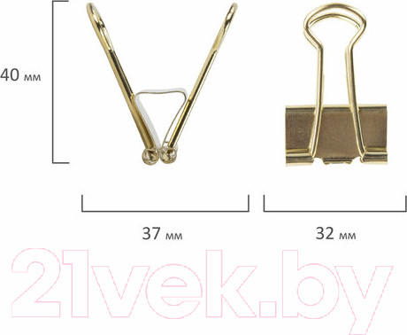 Изображение товара Зажим для бумаги Brauberg 229587 (12шт)