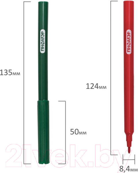 Изображение товара Фломастеры Пифагор Веселая такса / 151399 (24шт)