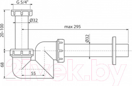 Изображение товара Сифон Alcadrain A45F-DN32-BL-01