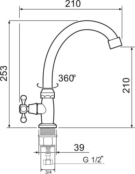 Изображение товара Кран на одну воду РМС SL79-269F-4