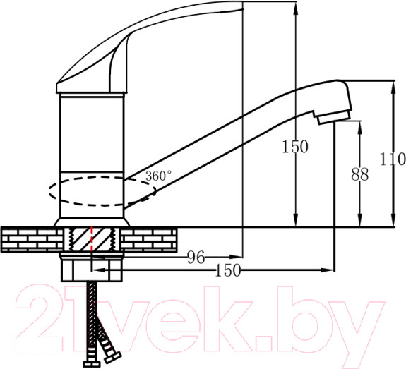 Изображение товара Смеситель РМС SL85-004FBS-15