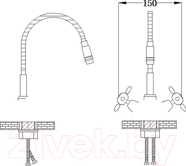 Изображение товара Смеситель РМС SL92BL-279F