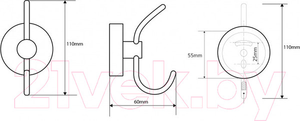 Изображение товара Крючок для ванной Bemeta Omega 104105242