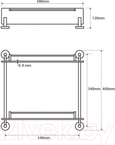 Изображение товара Полка для ванной Bemeta Omega 104202122