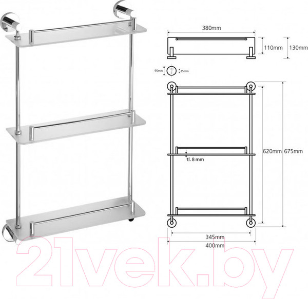 Изображение товара Полка для ванной Bemeta Omega 104202132