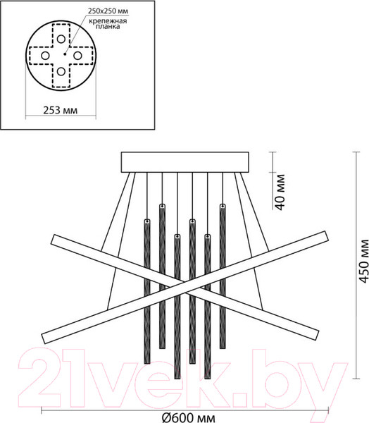 Изображение товара Потолочный светильник Odeon Light Monica 3901/70CL