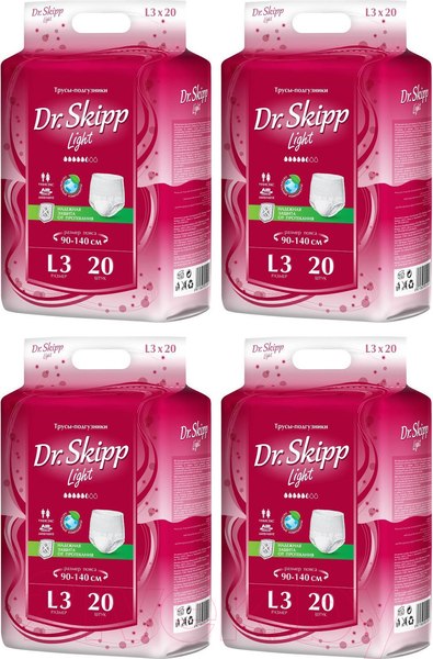 Изображение товара Трусы впитывающие для взрослых Dr.Skipp Light L3 (80шт)
