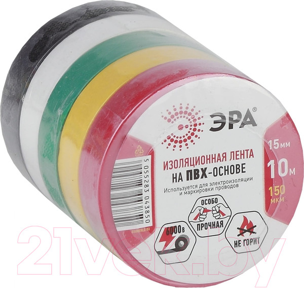 Изображение товара Набор изолент ЭРА C0038781 (5 цветов)