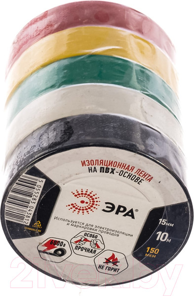 Изображение товара Набор изолент ЭРА C0038781 (5 цветов)