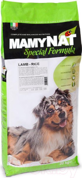 Изображение товара Сухой корм для собак MamyNat Dog Sensitive Lamb & Rice (20кг)