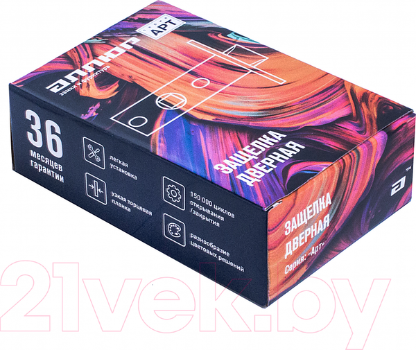 Изображение товара Защелка врезная Аллюр АРТ L45-8-Р АВ (старая бронза)