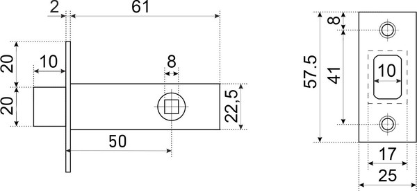 Изображение товара Защелка врезная Аллюр Арт L50-8М BL (матовый черный)
