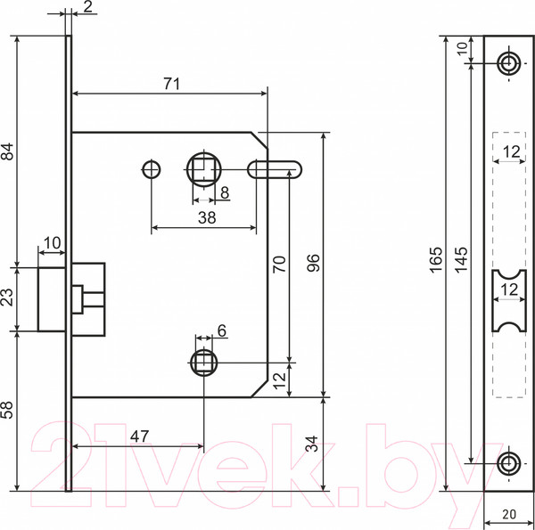 Изображение товара Защелка врезная с фиксацией Аллюр Арт L7050S MAB (матовая бронза)