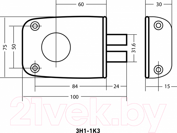 Изображение товара Замок накладной Аллюр ЗН1-1 К3