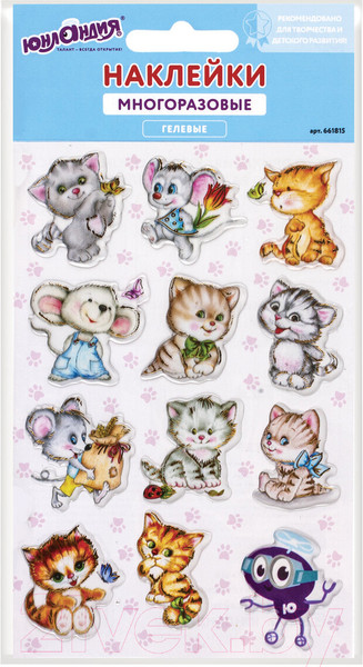 Изображение товара Набор наклеек Юнландия Кошки-мышки / 661815