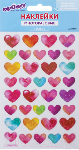 Изображение товара Набор наклеек Юнландия Сердца / 661830