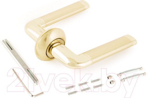 Изображение товара Ручка дверная Аллюр Арт Поло 1576 SB/PB (матовое золото/золото)