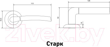 Изображение товара Ручка дверная Аллюр Арт Старк 1450 ORB (темная медь)