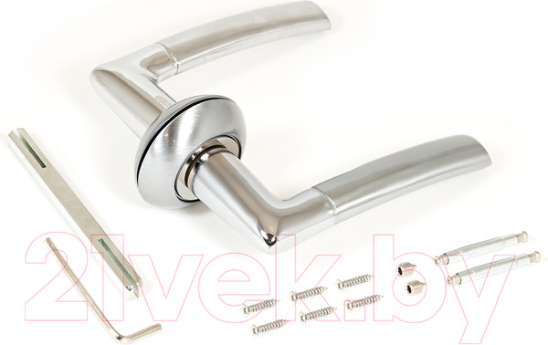 Изображение товара Ручка дверная Аллюр Арт Старк 1492 SC/CP (матовый хром/хром)