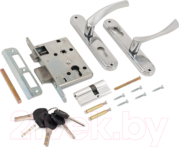 Изображение товара Замок врезной Аллюр ЗВ 4-103 CP (хром)