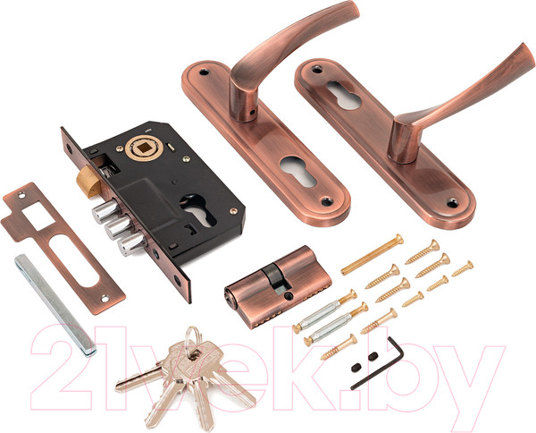 Изображение товара Замок врезной Аллюр Лайт 103/3-61А(1203) AC (старая медь)