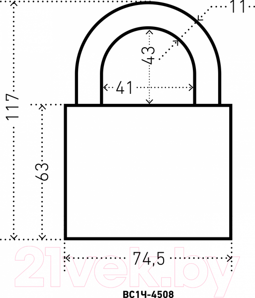 Изображение товара Замок навесной Аллюр ВС1Ч-4508