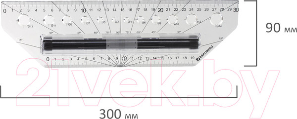 Изображение товара Рейсшина Brauberg 210647